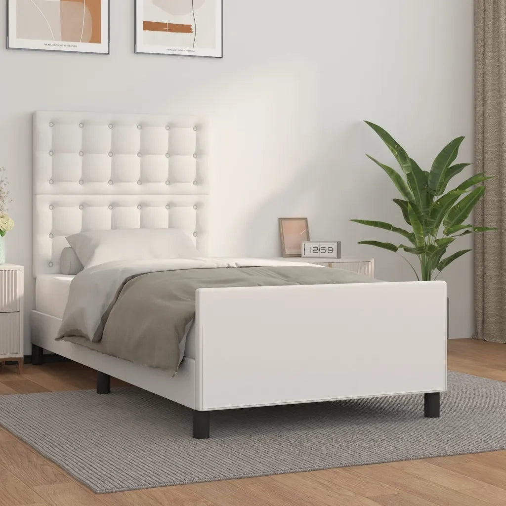 Giroletto con Testiera Bianco 80x200 cm in Similpelle
