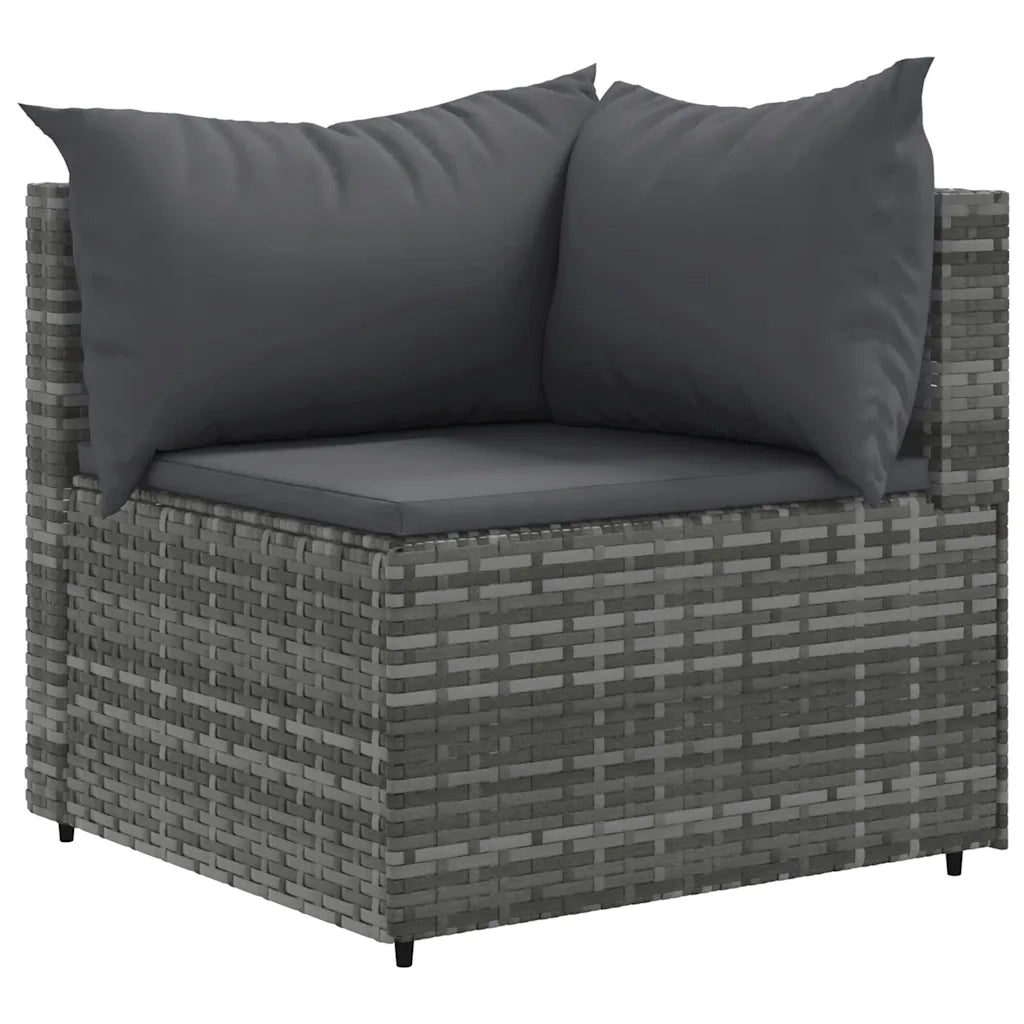 Set Divani da Giardino 7 pz con Cuscini in Polyrattan Grigio 3308226