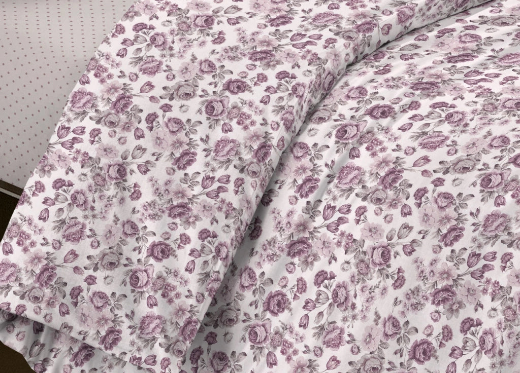 Completo Lenzuola Letto Camera In 100% Cotone Made Italy Vari Disegni RP - 1 Piazza - Susan Rosa