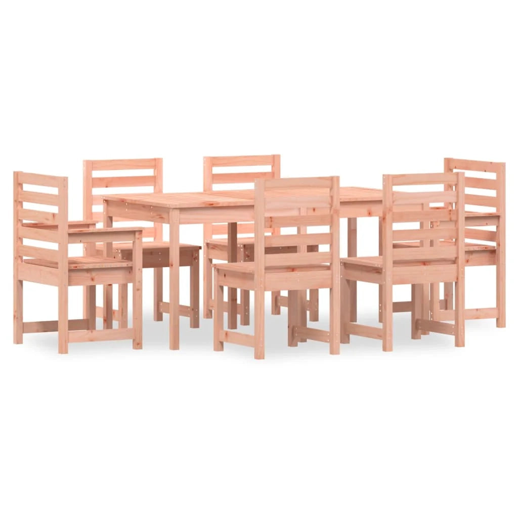 Set da pranzo da esterno/mobili da giardino in abete Douglas massello da 7 pezzi 02_0014355