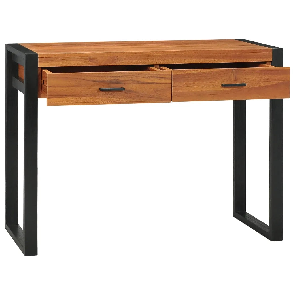 Scrivania con 2 Cassetti 100x40x75 cm in Legno di Teak 325268