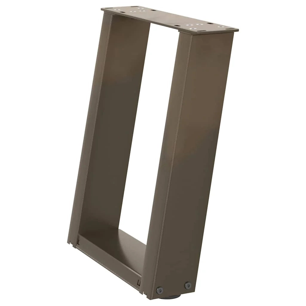 Set di 2 gambe per tavolino da caffè angolate a forma di U 28 x 42-43 cm design moderno acciaio naturale 02_0057043