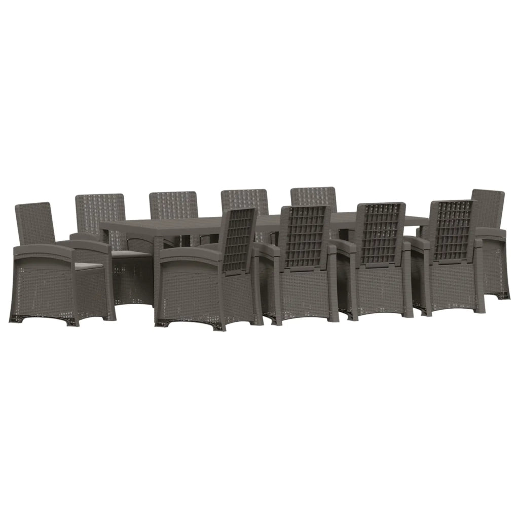 Set da Pranzo per Giardino 11 pz Grigio Chiaro PP 3430182
