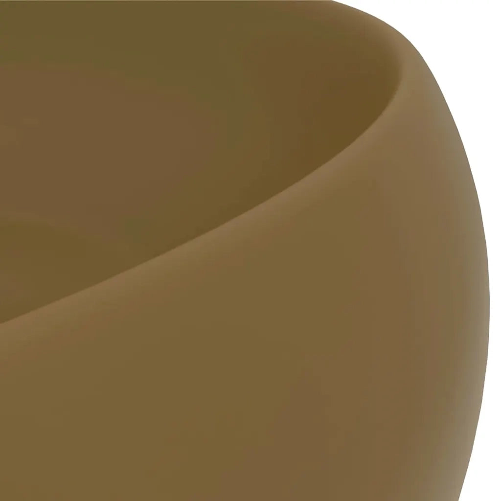 Lavandino Lusso Rotondo Crema Opaco 40x15 cm in Ceramica 147007