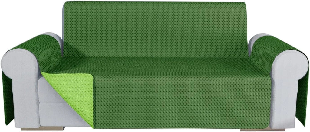 Copridivano Double Face Moderno Lavabile Fodera ProteggiDivano 4 Posti Verde