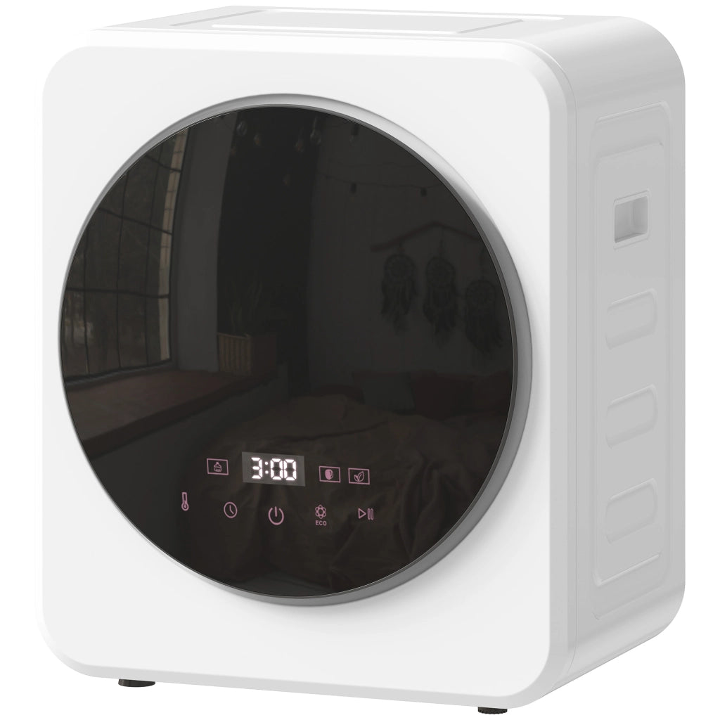 Asciugatrice Portatile 4 kg ¨C zephmum ¨C Bianco, 800W, Display LED, Timer, Carica Frontale