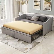 Divano letto estraibile imbottito 90/180 x 200 cm grigio
