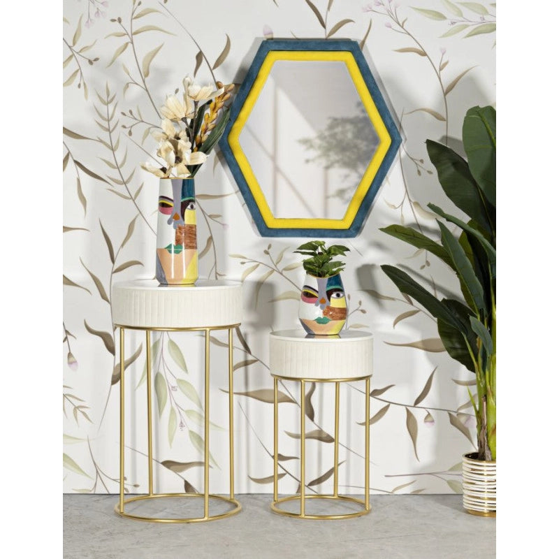 Tavolinetti Alti Wedding Rotondi Set 2 Pz cm ø 50x90-40x70