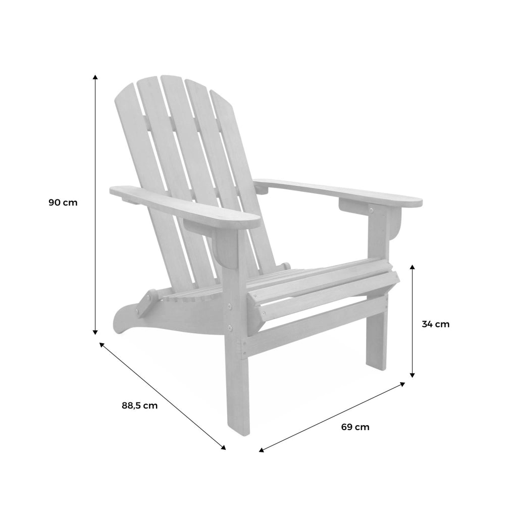 Set 2 poltrone da giardino in legno, marrone naturale