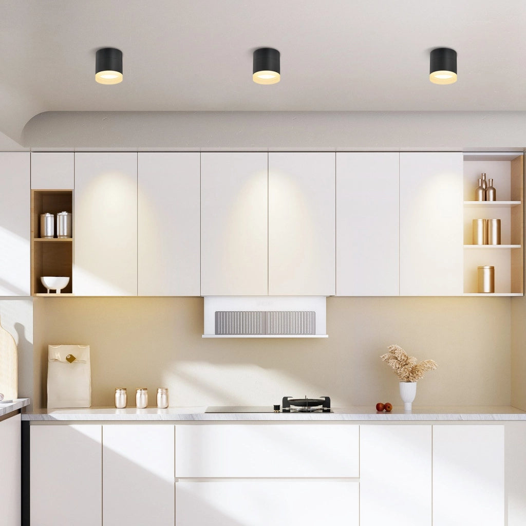 ZMH Faretto da soffitto LED neri rotondi da superficie 5W acrilico piccoli