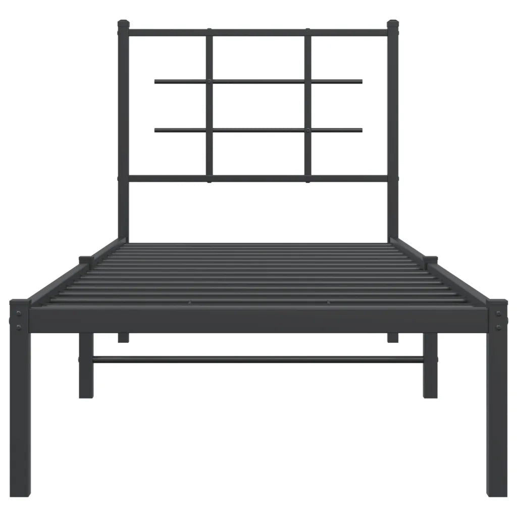 Giroletto con Testiera-Struttura Letto con testiera in Metallo Nero 75x190 cm 488734