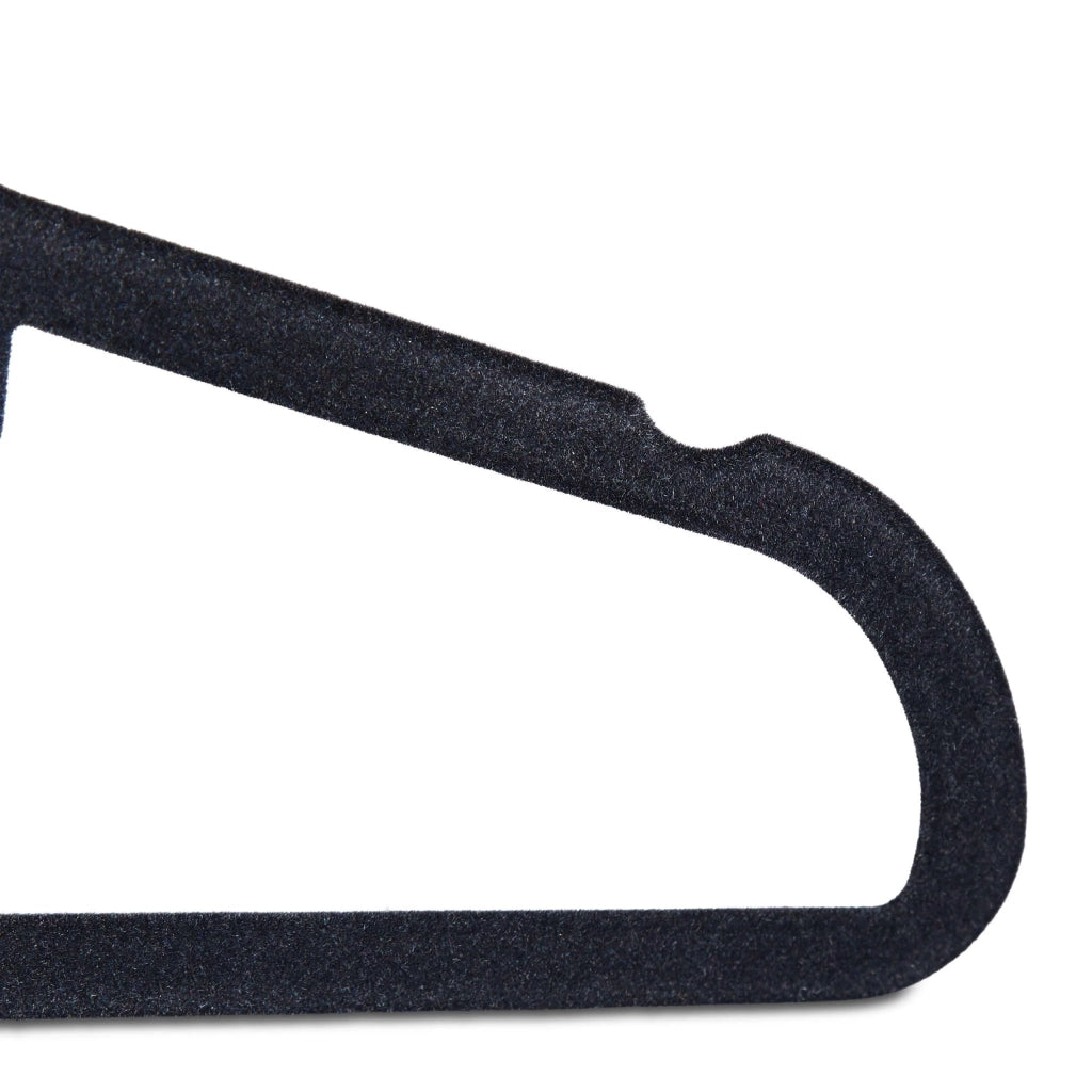 Set di 20 grucce antiscivolo in velluto per cappotti pantaloni abiti e vestiti nero 20 13_0000767