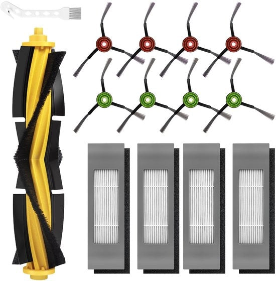 Accessori per aspirapolvere 14 pezzi - Spazzola principale - Filtro HEPA8 - Spazzole laterali - Adatto per Ecovacs Deebot - Materiale Kunststof/Nylon - Accessori per aspirapolvere