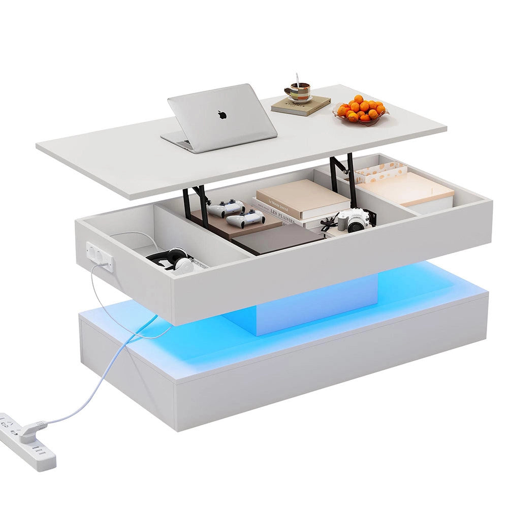 Tavolino-Xylo-100x50x42cm LED idraulico capacit?? 50kg