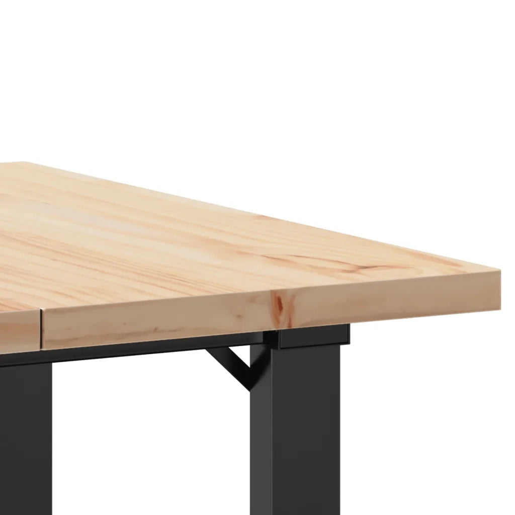 Tavolo da Pranzo Telaio a O 70x70x75,5 cm Legno Pino e Acciaio