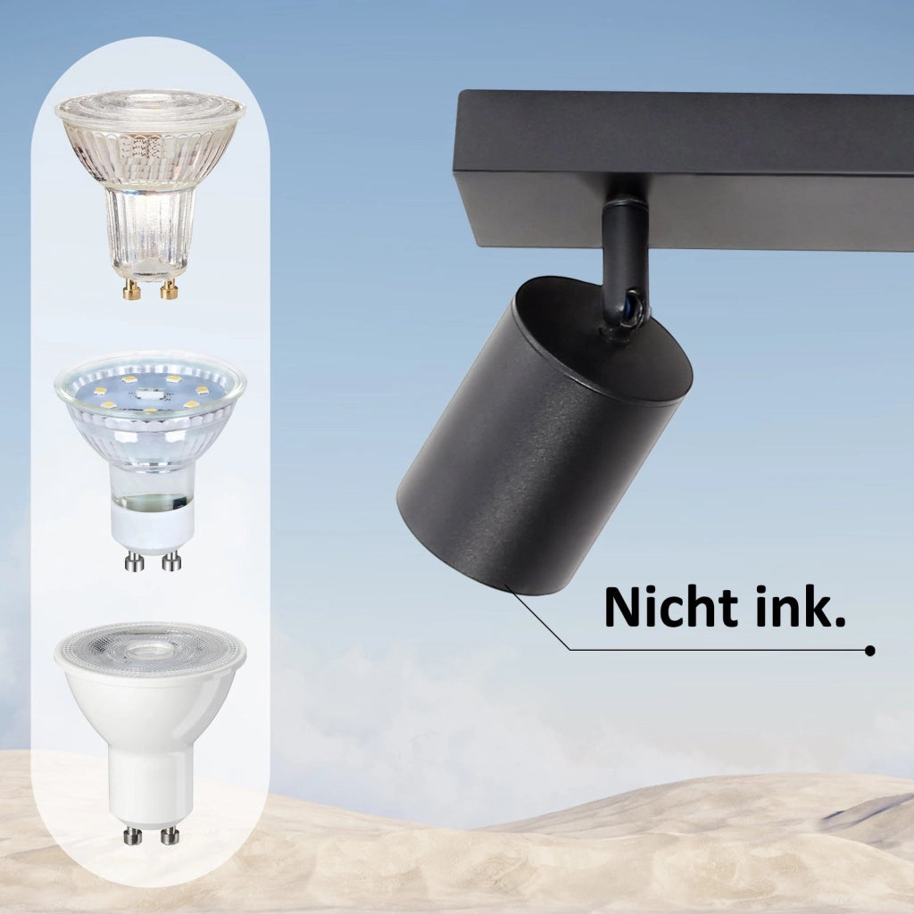 ZMH Faretto da soffitto LED neri orientabili 360° design industriale moderno per soggiorno camera