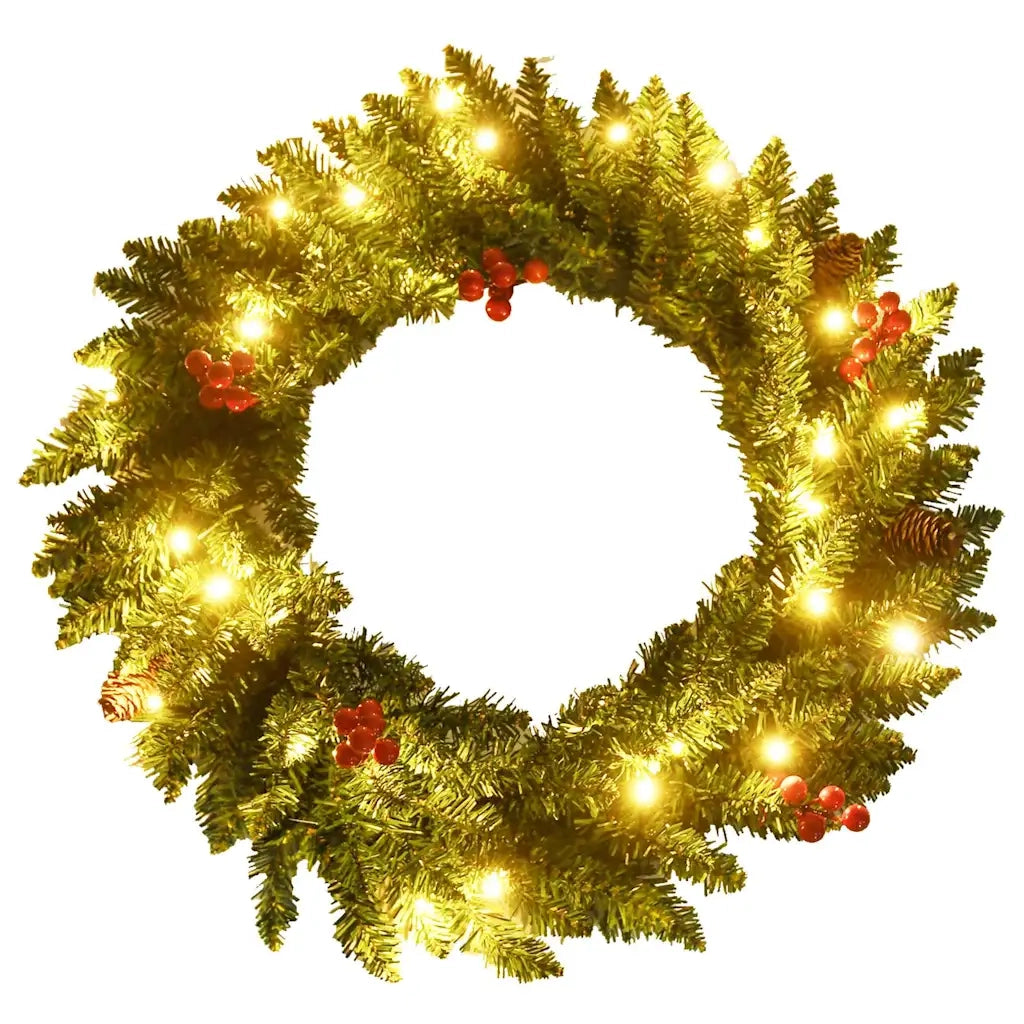 Alberi di Natale Artificiali 2 pz con Corona, Ghirlanda e LED cod mxl 21027