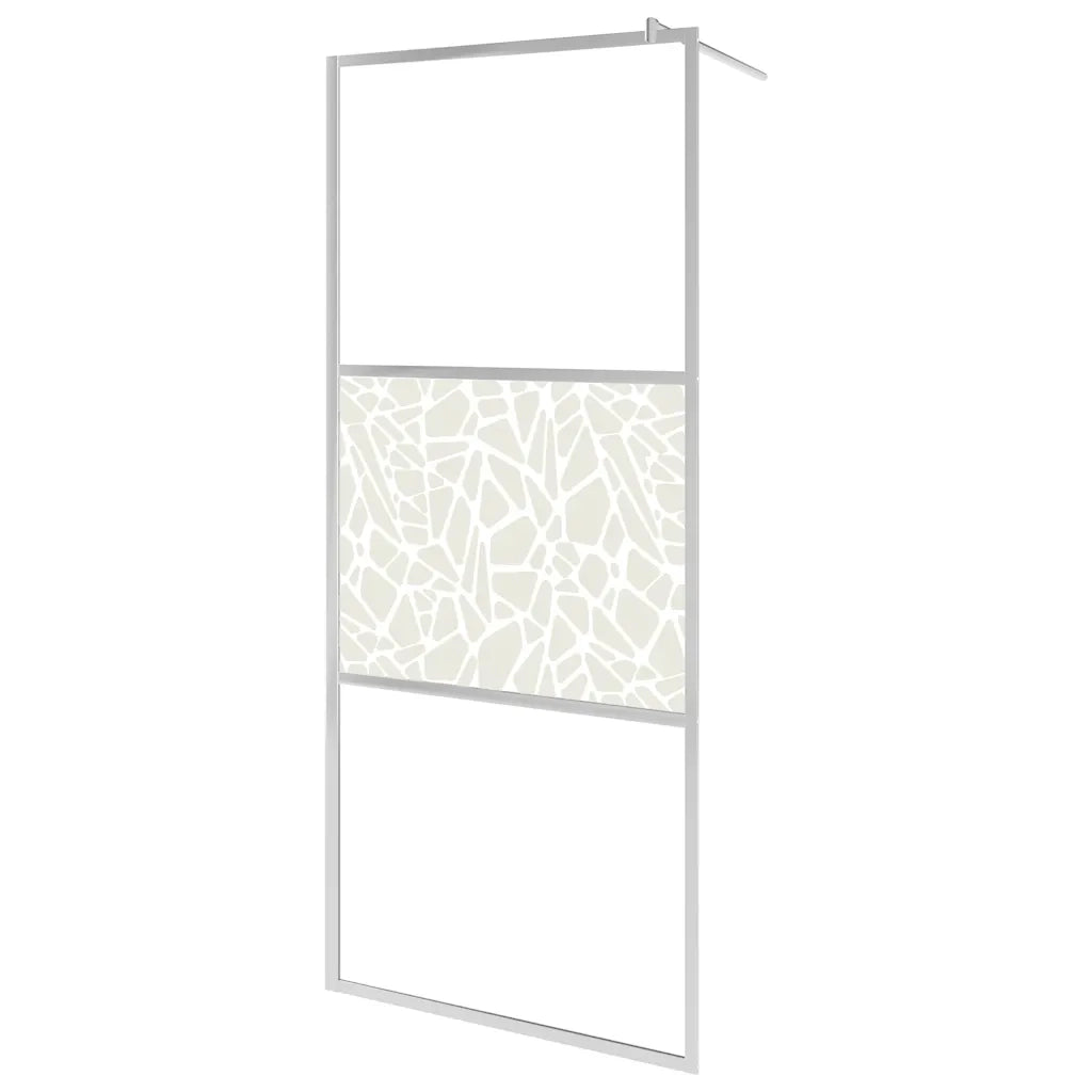Parete per Doccia Walk-in in Vetro ESG Design Pietra 115x195 cm 146653