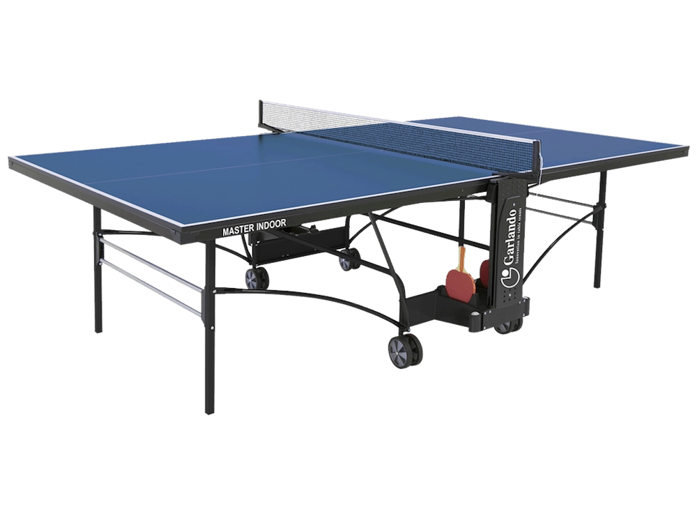 Tavolo da Pin Pong con Piano Blu e Ruote per Interno Garlando Master Indoor