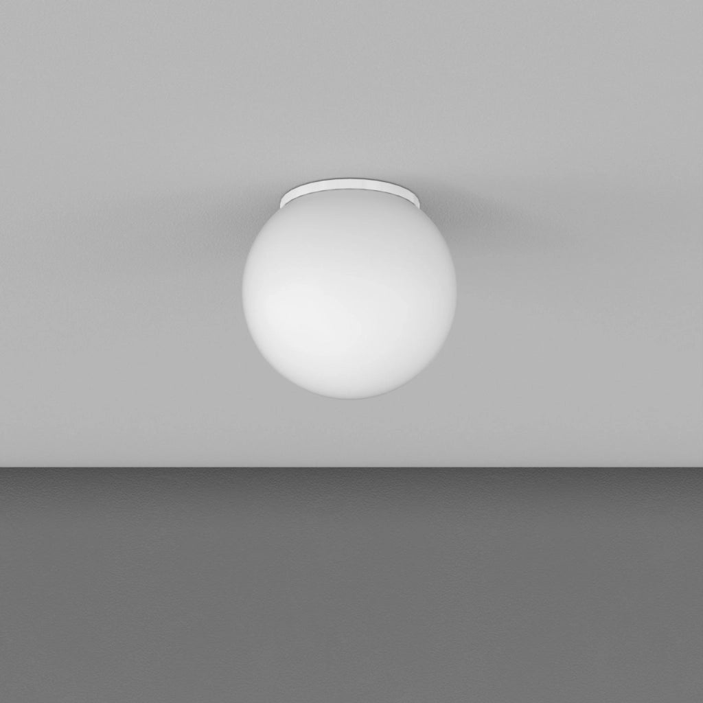 MARS PLAFONIERA VETRO BIANCO D.25 CM 1 LUCE ATTACCO E27