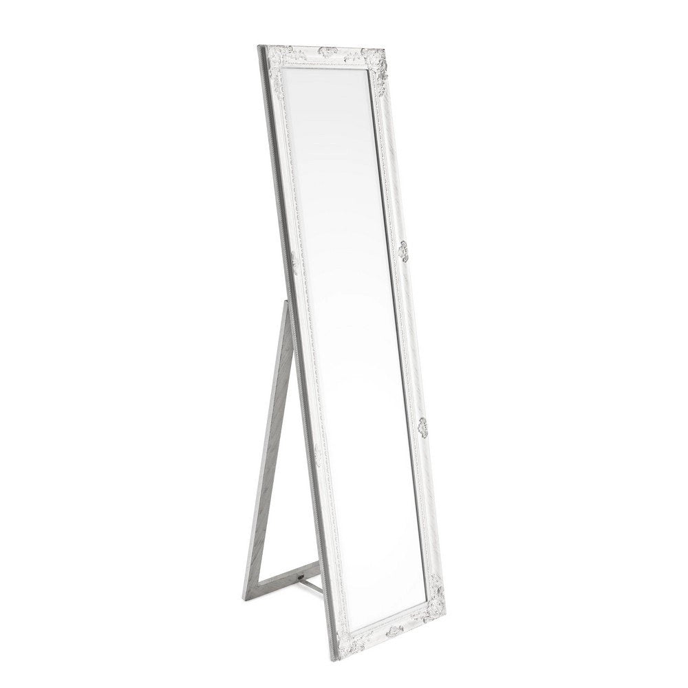 Specchio da Terra Legno Bianco Rustico Interno 40x160 cm - HALL