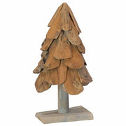 Albero di Natale | Decorazioni natalizie Marrone 61 cm Legno massello di teak