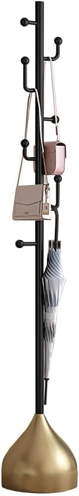 Appendiabiti Indipendente, Albero Appendiabiti Dorato con 7 Ganci Appendiabiti in Metallo per Giacche, Cappelli, Borse, Ingresso, Soggiorno, Camera da Letto, Ufficio Domestico (B)