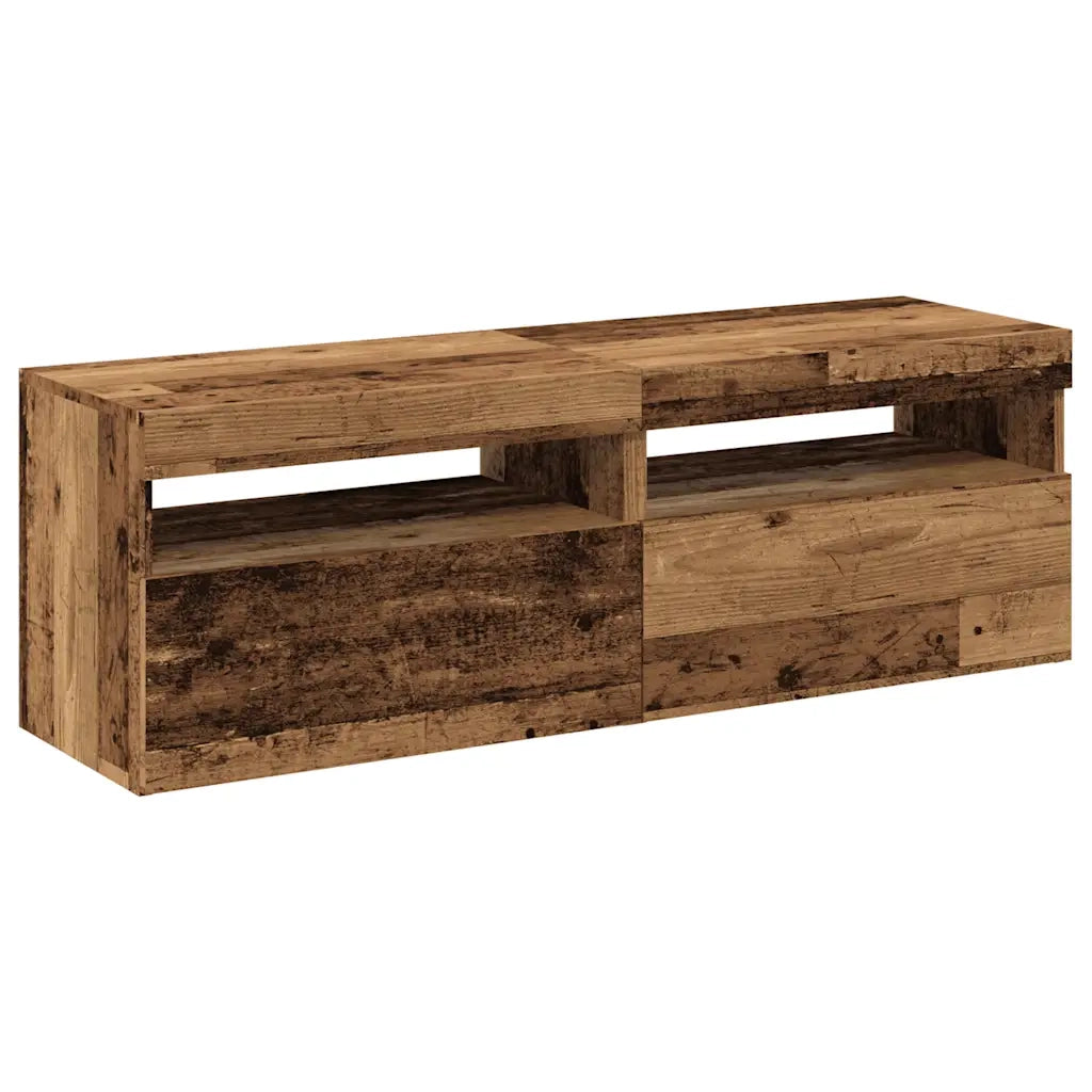 vidaXL Mobili Porta TV con LED 2 pz Legno Antico in Legno Multistrato