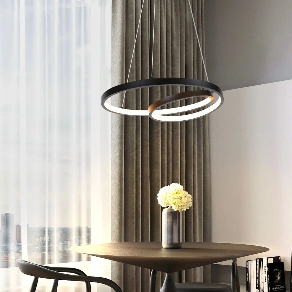 Lampada a sospensione ZMH 40 cm Design moderno Nero Soggiorno Sala da pranzo Camera da letto