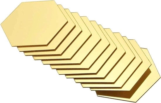 Tegole Specchiate Autoadesive per Bagno e Salotto - 24 pezzi - Decorazione da Parete con Motivo di Arte Fogliacea - Tessere Autoadesive per Mosaico - Decorative Tegole Specchiate Autoadesive