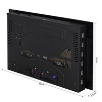 Camino Elettrico da Parete 90x56x9.5 cm 2000W Fiamma LED 7 Colori Nero