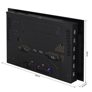 Camino Elettrico da Parete 90x56x9.5 cm 2000W Fiamma LED 7 Colori Nero