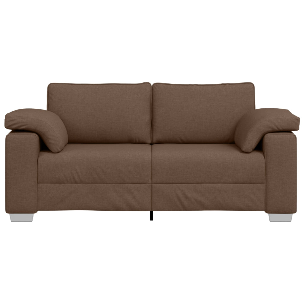 Divano Loveseat Marrone 140 cm Tessuto