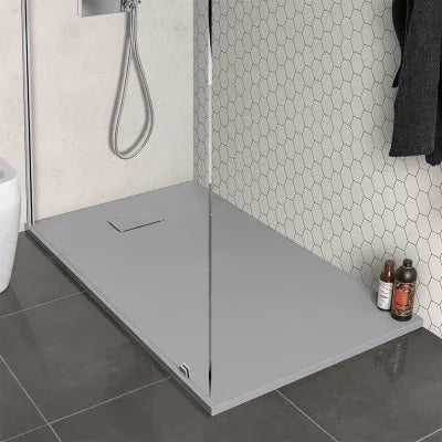 Piatto doccia 80x170 in resina grigio effetto pietra riducibile Agorà