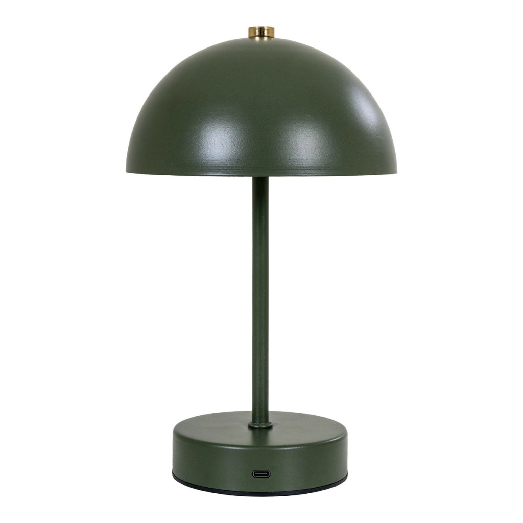 Lampada da Tavolo Ricaricabile Holt, Verde, Metallo, 15x15x25 cm