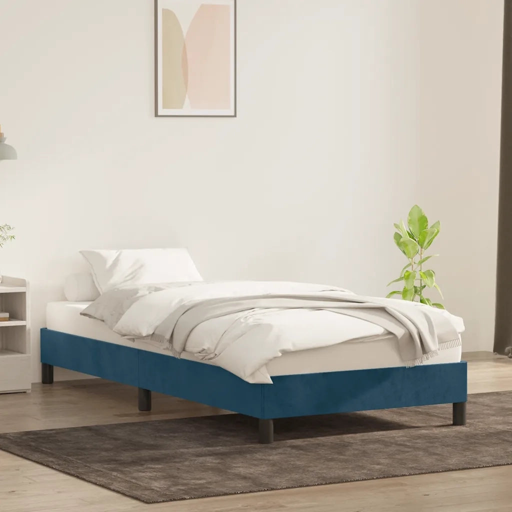 vidaXL Giroletto senza Materasso Blu Scuro 100x220 cm in Velluto