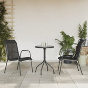 Set da Pranzo da Giardino 3 pz in Acciaio Nerooutdoor 3203728