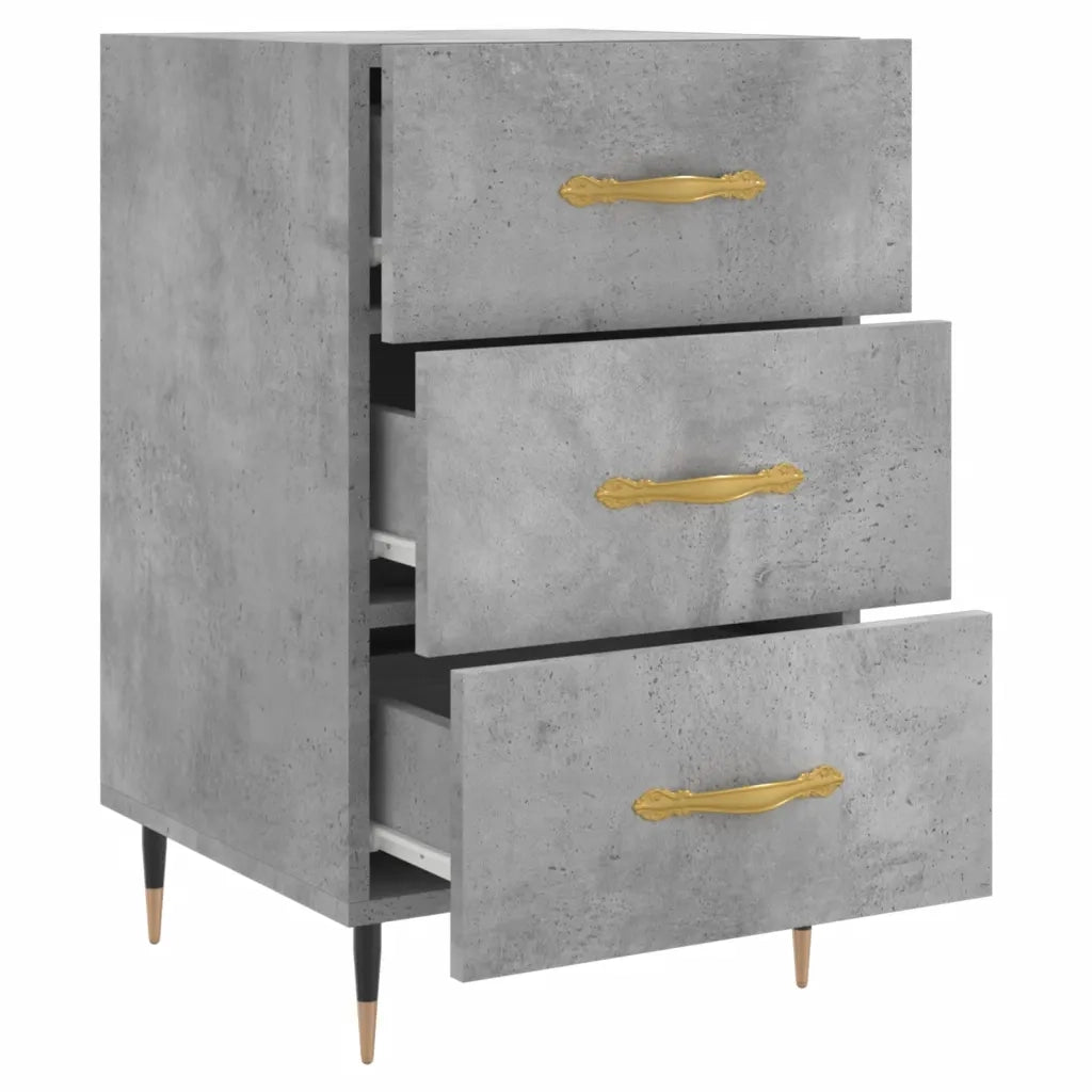 Comodino-Tavolino da notte Grigio Cemento 40x40x66 cm in Legno Multistrato 136727