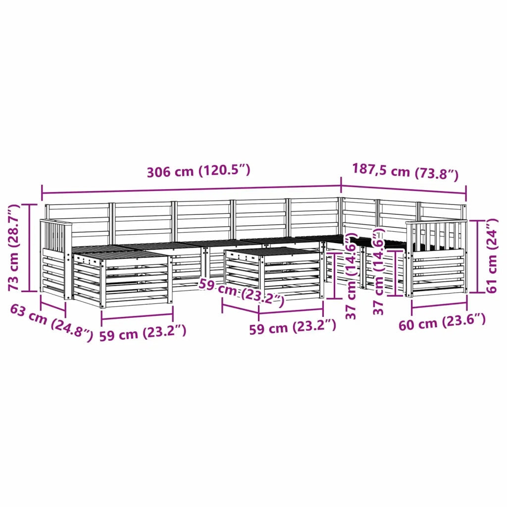 Set divani Legno di Acacia Massello 3392344