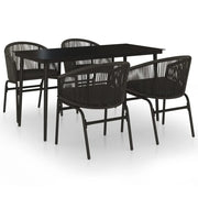 Set da pranzo da giardino nero da 5 pezzi 02_0013872