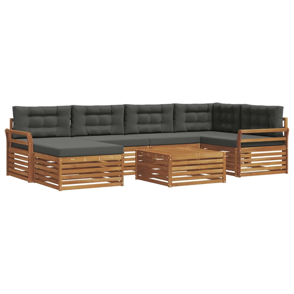 Set di divani da esterno con cuscino 7 pcs Naturale e Antracite 3373782