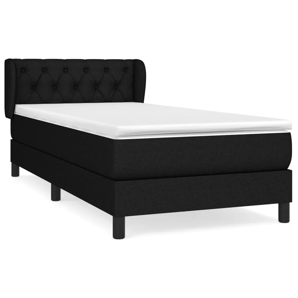 Giroletto a Molle con Materasso Nero 80x200 cm inTessuto 3126439