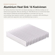 Alloggiamento di raffreddamento in alluminio - 16 ventilatori - 100x100x18mm - Adatto per LED e computer - Raffreddamento - Efficienza - Durabilità