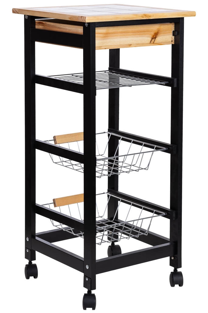 Carrello cucina in legno 37x37x79h cm