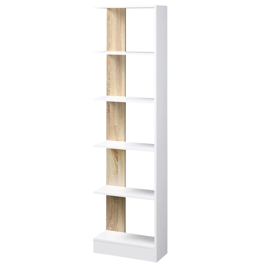 Libreria con 5 Ripiani ¨C Zephmum ¨C 45x21x170 Bianco Rovere
