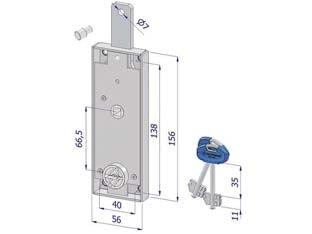 SERRATURA PER BASCULANTE DOPPIA MAPPA 2240  (2240XZB2008AB2)    SECUREMME