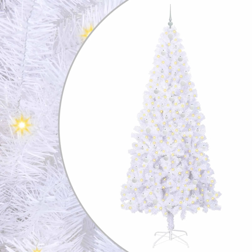Albero di Natale | Decorazioni natalizie artificiale Bianco 240 cm PVC e Acciaio