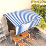 Tenda Sole Retrattile Manuale con Parasole 4,5x3m Blu e Bianco 3069436