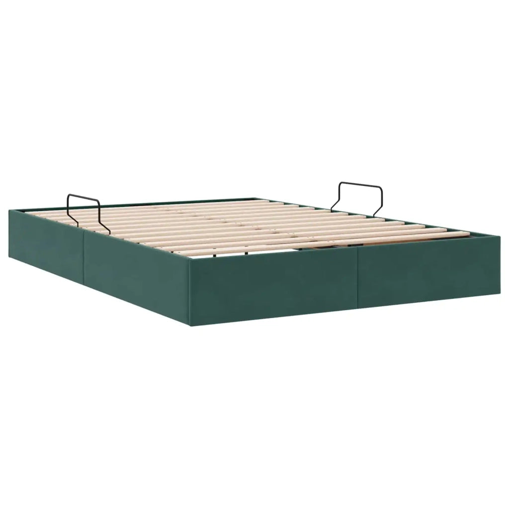 Letto ottomano Verde Scuro 140 x 190 cm Velluto 3442883