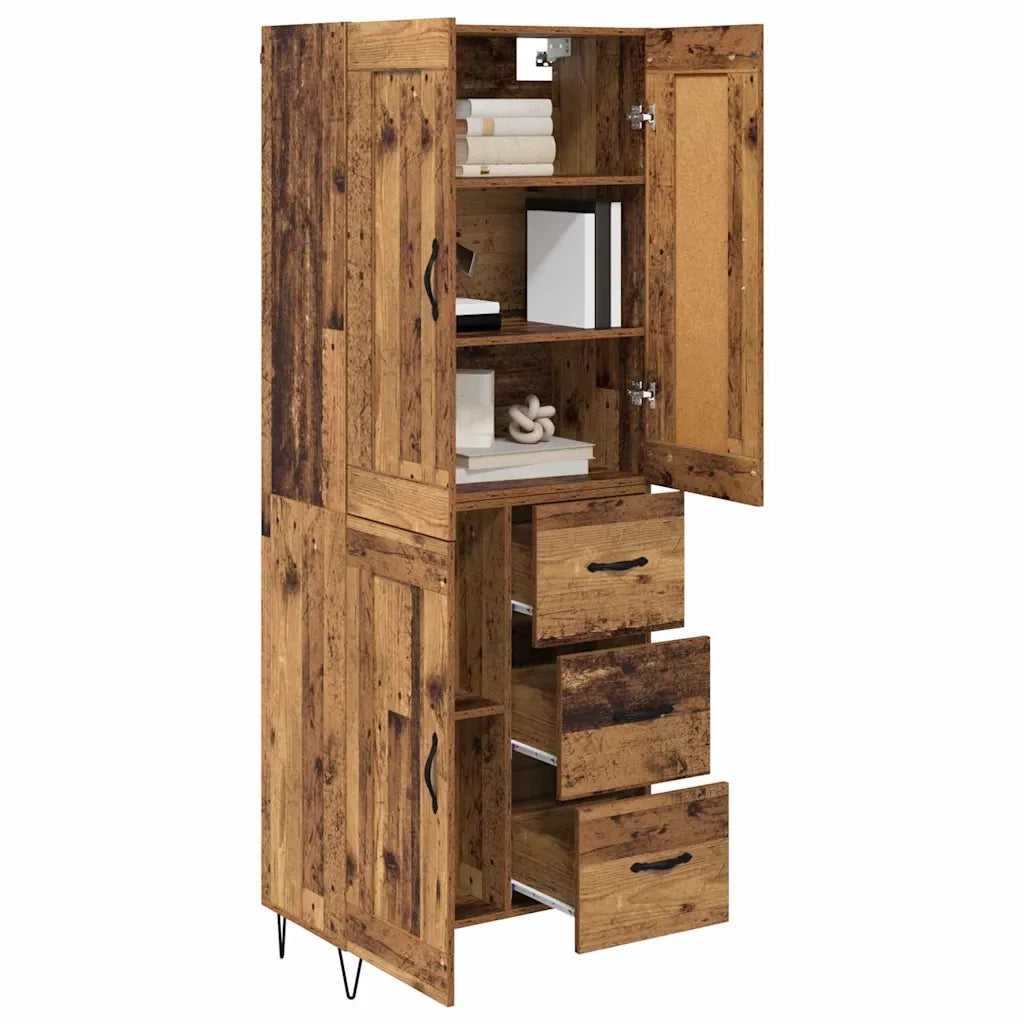 Credenza | Madia | Buffet da pranzo | Armadio da pranzo Legno vecchio 69,5 x 34 x 180 cm Legno multistrato